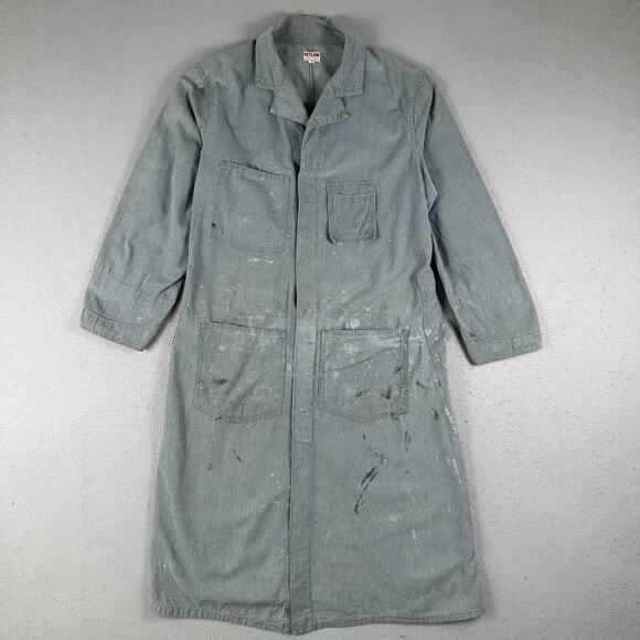 Vintage 1940s SETLOW Shop Coat 42 Union Made Sanforized Selvedge Jacket Workwear - Picture 1 of 16
